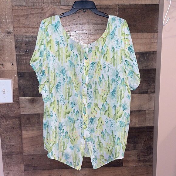 ✨Torrid Abbey Georgette Button Back Blouse - Picture 8 of 9